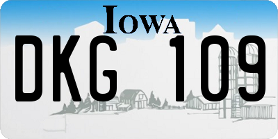 IA license plate DKG109