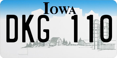 IA license plate DKG110