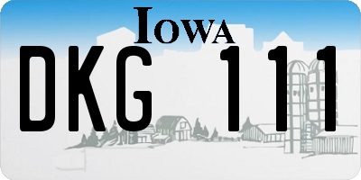 IA license plate DKG111