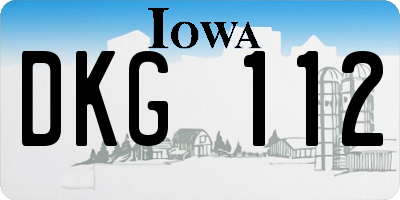 IA license plate DKG112