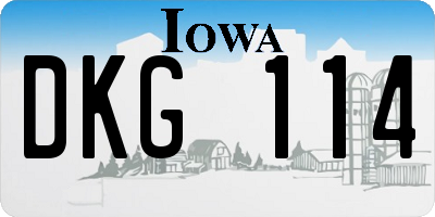 IA license plate DKG114