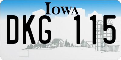 IA license plate DKG115