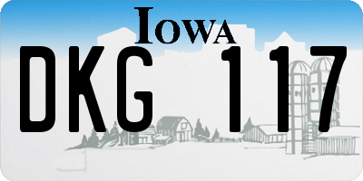 IA license plate DKG117