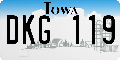 IA license plate DKG119