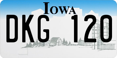 IA license plate DKG120