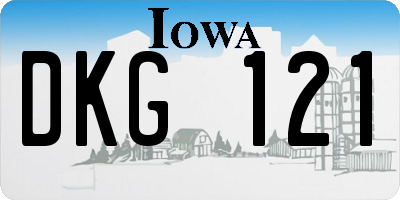 IA license plate DKG121
