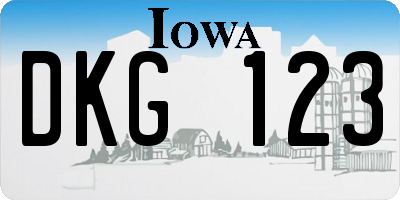IA license plate DKG123