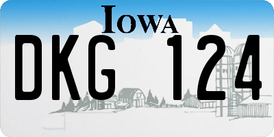 IA license plate DKG124