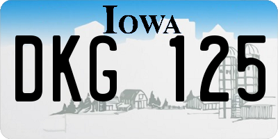IA license plate DKG125
