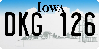 IA license plate DKG126