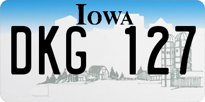 IA license plate DKG127