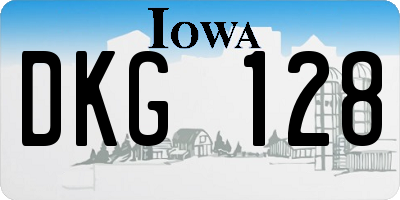 IA license plate DKG128