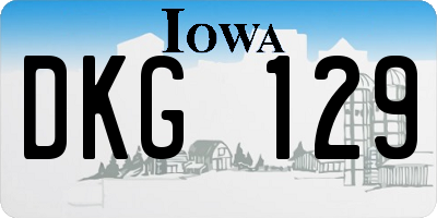IA license plate DKG129