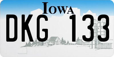 IA license plate DKG133