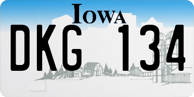 IA license plate DKG134