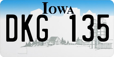 IA license plate DKG135