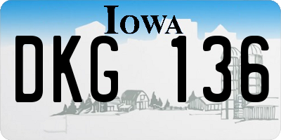 IA license plate DKG136