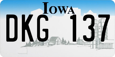 IA license plate DKG137