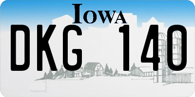 IA license plate DKG140