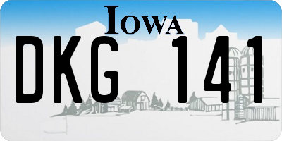 IA license plate DKG141