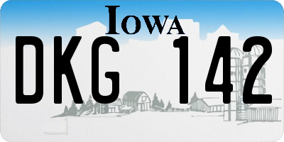 IA license plate DKG142