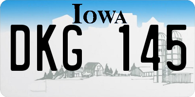 IA license plate DKG145