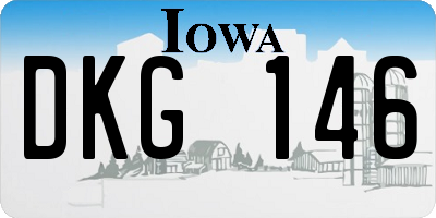 IA license plate DKG146