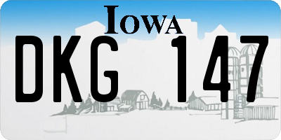 IA license plate DKG147