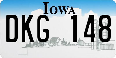 IA license plate DKG148