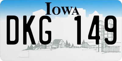 IA license plate DKG149