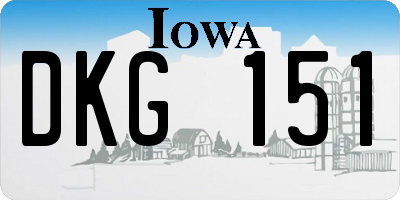 IA license plate DKG151