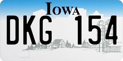 IA license plate DKG154