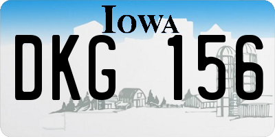 IA license plate DKG156