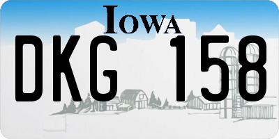 IA license plate DKG158