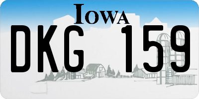 IA license plate DKG159
