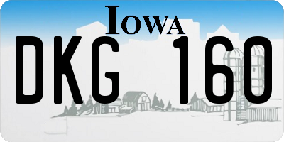 IA license plate DKG160