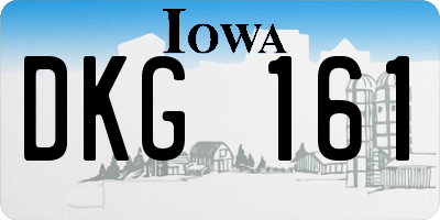 IA license plate DKG161