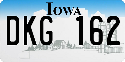 IA license plate DKG162