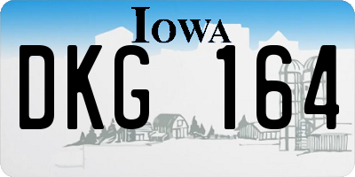 IA license plate DKG164