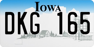 IA license plate DKG165