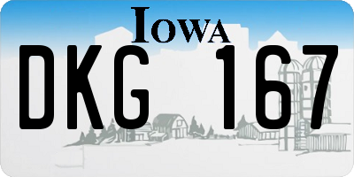 IA license plate DKG167