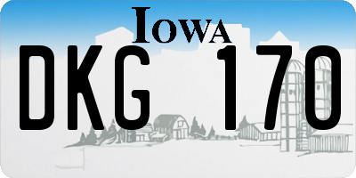 IA license plate DKG170