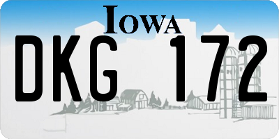 IA license plate DKG172