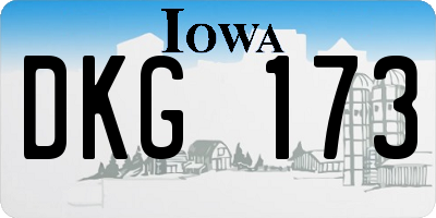 IA license plate DKG173