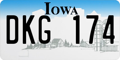 IA license plate DKG174