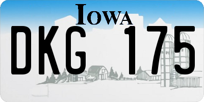 IA license plate DKG175