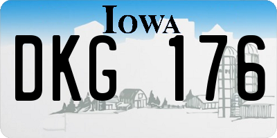 IA license plate DKG176