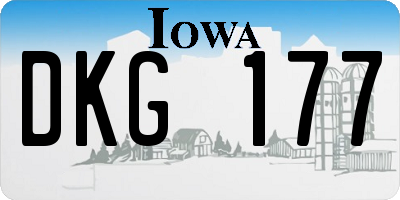 IA license plate DKG177