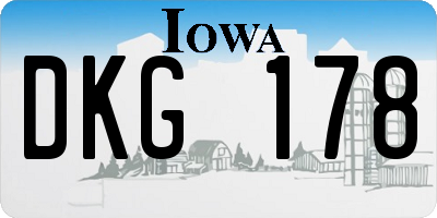 IA license plate DKG178