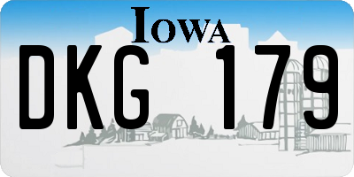 IA license plate DKG179